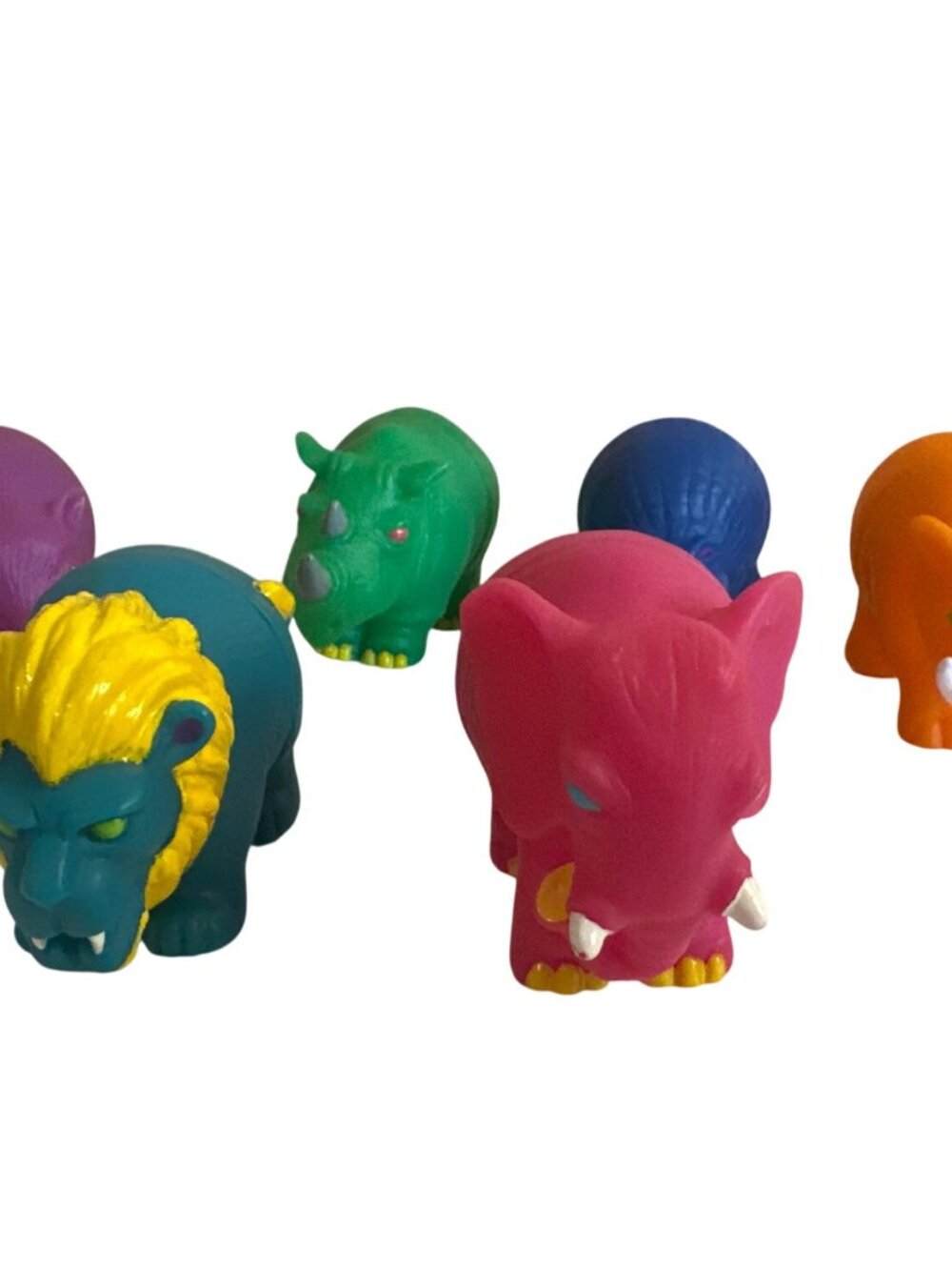 Lot of 6 Applause Taco Bell Interchangeable Zoo Animal Toy 1990s Twist Apart